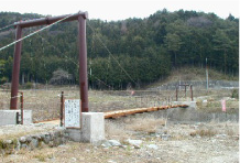 吊橋工事・架け替え・岐阜県中津川市加子母「山下橋」