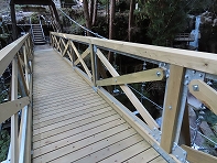 夕森公園夕森かけ橋のリニューアル。中津川市